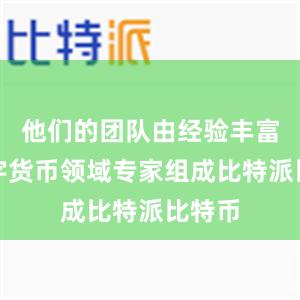 他们的团队由经验丰富的数字货币领域专家组成比特派比特币