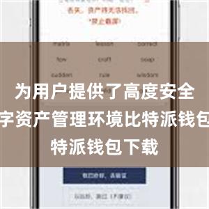 为用户提供了高度安全的数字资产管理环境比特派钱包下载